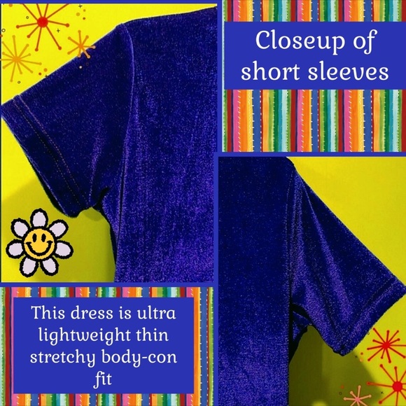 NWOT JRS XL VELOUR STRETCH MINI DRESS SHIMMERY SAPPHIRE BLUE BODYCON LIGHTWEIGHT - Picture 6 of 14